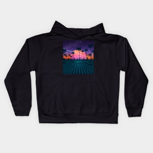 Beach Sunset Synthwave Kids Hoodie